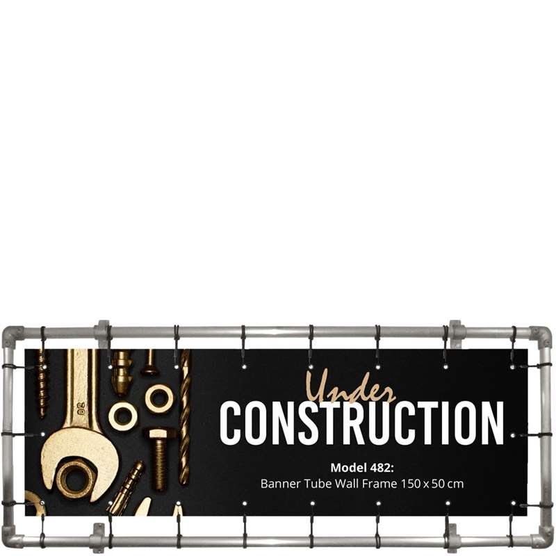 Banner Tube Wall Frame, Rahmen mit Wandhalterung, aus 48mm Aluminiumrohr, 150 x 50 cm #1